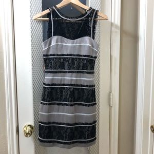 BCBG Black-grey sweetheart neckline Dress in 0